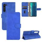 For Motorola Moto Edge Solid Color Skin Feel Magnetic Buckle Horizontal Flip Calf Texture PU Leather Case with Holder & Card Slots & Wallet(Blue) - 1