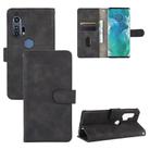 For Motorola Moto Edge Plus Solid Color Skin Feel Magnetic Buckle Horizontal Flip Calf Texture PU Leather Case with Holder & Card Slots & Wallet(Black) - 1