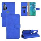 For Motorola Moto Edge Plus Solid Color Skin Feel Magnetic Buckle Horizontal Flip Calf Texture PU Leather Case with Holder & Card Slots & Wallet(Blue) - 1