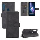 For Motorola Moto One Fusion Plus Solid Color Skin Feel Magnetic Buckle Horizontal Flip Calf Texture PU Leather Case with Holder & Card Slots & Wallet(Black) - 1