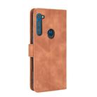 For Motorola Moto One Fusion Plus Solid Color Skin Feel Magnetic Buckle Horizontal Flip Calf Texture PU Leather Case with Holder & Card Slots & Wallet(Brown) - 3