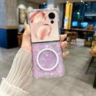 For Honor Magic V Flip Pearlescent Shell Texture MagSafe Phone Case(Purple) - 2