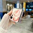 For Honor Magic V Flip Pearlescent Shell Texture MagSafe Phone Case(Purple) - 3