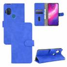 For Motorola Moto One Hyper Solid Color Skin Feel Magnetic Buckle Horizontal Flip Calf Texture PU Leather Case with Holder & Card Slots & Wallet(Blue) - 1