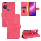 For Motorola Moto One Hyper Solid Color Skin Feel Magnetic Buckle Horizontal Flip Calf Texture PU Leather Case with Holder & Card Slots & Wallet(Rose Red) - 1