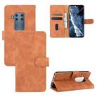 For Motorola Moto One Pro / One Zoom Solid Color Skin Feel Magnetic Buckle Horizontal Flip Calf Texture PU Leather Case with Holder & Card Slots & Wallet(Brown) - 1
