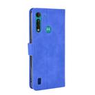 For Motorola Moto G8 Power Lite Solid Color Skin Feel Magnetic Buckle Horizontal Flip Calf Texture PU Leather Case with Holder & Card Slots & Wallet(Blue) - 3