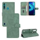 For Motorola Moto G8 Power Lite Solid Color Skin Feel Magnetic Buckle Horizontal Flip Calf Texture PU Leather Case with Holder & Card Slots & Wallet(Green) - 1