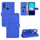 For Motorola Moto E6s(2020) Solid Color Skin Feel Magnetic Buckle Horizontal Flip Calf Texture PU Leather Case with Holder & Card Slots & Wallet(Blue) - 1