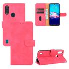 For Motorola Moto E6s(2020) Solid Color Skin Feel Magnetic Buckle Horizontal Flip Calf Texture PU Leather Case with Holder & Card Slots & Wallet(Rose Red) - 1