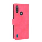 For Motorola Moto E6s(2020) Solid Color Skin Feel Magnetic Buckle Horizontal Flip Calf Texture PU Leather Case with Holder & Card Slots & Wallet(Rose Red) - 3