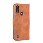 For Motorola Moto E6s(2020) Solid Color Skin Feel Magnetic Buckle Horizontal Flip Calf Texture PU Leather Case with Holder & Card Slots & Wallet(Brown) - 3