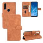 For Motorola Moto P40 Power / One Action Solid Color Skin Feel Magnetic Buckle Horizontal Flip Calf Texture PU Leather Case with Holder & Card Slots & Wallet(Brown) - 1