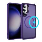 For Samsung Galaxy S23 5G Hardware Lens Protection MagSafe Magnetic PC Hybrid TPU Phone Case(Purple) - 1