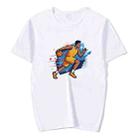 Basketball Player Printed Round Neck Modal Short Sleeve T-shirt Print On Your Demand, Size:M(White) - 1