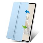 For Honor Pad 9 3-Fold Clear Acrylic Leather Tablet Case(Ice Blue) - 2
