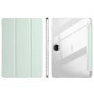 For Honor Pad 9 3-Fold Clear Acrylic Leather Tablet Case(Light Green) - 1