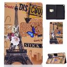 For Samsung Galaxy Tab A7 10.4 2020 T500 Colored Drawing Electric Pressed Horizontal Flip Leather Case, with Holder & Card Slots(Eiffel Tower) - 1