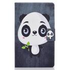 For Samsung Galaxy Tab A7 10.4 2020 T500 Colored Drawing Electric Pressed Horizontal Flip Leather Case, with Holder & Card Slots(Panda) - 1