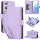 For Sony Xperia 10 VI Multi-Card Wallet RFID Leather Phone Case(Light Purple) - 1