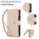 For Sony Xperia 10 VI YM016 Rhombic Zipper Card Wallet Leather Phone Case with Lanyard(Apricot) - 2