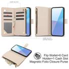 For Sony Xperia 10 VI YM016 Rhombic Zipper Card Wallet Leather Phone Case with Lanyard(Apricot) - 3