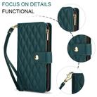For Sony Xperia 10 VI YM016 Rhombic Zipper Card Wallet Leather Phone Case with Lanyard(Green) - 2