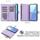 For Sony Xperia 10 VI YM016 Rhombic Zipper Card Wallet Leather Phone Case with Lanyard(Light Purple) - 3
