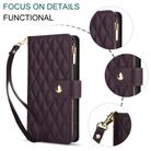 For Sony Xperia 10 VI YM016 Rhombic Zipper Card Wallet Leather Phone Case with Lanyard(Dark Purple) - 2