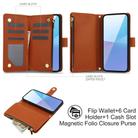 For Sony Xperia 10 VI YM016 Rhombic Zipper Card Wallet Leather Phone Case with Lanyard(Brown) - 3