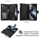 For Xiaomi 14T 5G YM016 Rhombic Zipper Card Wallet Leather Phone Case with Lanyard(Black) - 3