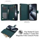 For Xiaomi 14T 5G YM016 Rhombic Zipper Card Wallet Leather Phone Case with Lanyard(Green) - 3