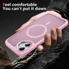 For iPhone 16 Hardware Lens Protection MagSafe Magnetic PC Hybrid TPU Phone Case(Pink) - 3