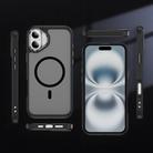 For iPhone 16 Hardware Lens Protection MagSafe Magnetic PC Hybrid TPU Phone Case(Black) - 2