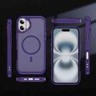 For iPhone 16 Hardware Lens Protection MagSafe Magnetic PC Hybrid TPU Phone Case(Purple) - 2