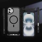 For iPhone 16 Plus Hardware Lens Protection MagSafe Magnetic PC Hybrid TPU Phone Case(Black) - 2