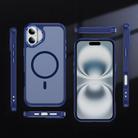 For iPhone 16 Plus Hardware Lens Protection MagSafe Magnetic PC Hybrid TPU Phone Case(Blue) - 2