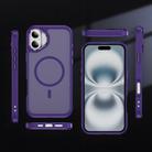 For iPhone 16 Plus Hardware Lens Protection MagSafe Magnetic PC Hybrid TPU Phone Case(Purple) - 2
