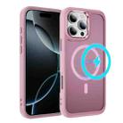 For iPhone 16 Pro Hardware Lens Protection MagSafe Magnetic PC Hybrid TPU Phone Case(Pink) - 1