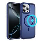 For iPhone 16 Pro Hardware Lens Protection MagSafe Magnetic PC Hybrid TPU Phone Case(Blue) - 1