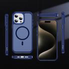 For iPhone 15 Pro Hardware Lens Protection MagSafe Magnetic PC Hybrid TPU Phone Case(Blue) - 2