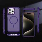 For iPhone 15 Pro Hardware Lens Protection MagSafe Magnetic PC Hybrid TPU Phone Case(Purple) - 2