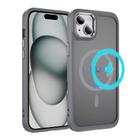 For iPhone 15 Plus / 14 Plus Hardware Lens Protection MagSafe Magnetic PC Hybrid TPU Phone Case(Grey) - 1