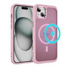 For iPhone 15 Hardware Lens Protection MagSafe Magnetic PC Hybrid TPU Phone Case(Pink) - 1