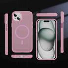 For iPhone 15 Hardware Lens Protection MagSafe Magnetic PC Hybrid TPU Phone Case(Pink) - 2