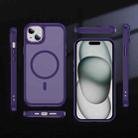 For iPhone 15 Hardware Lens Protection MagSafe Magnetic PC Hybrid TPU Phone Case(Purple) - 2