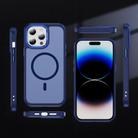 For iPhone 14 Pro Max Hardware Lens Protection MagSafe Magnetic PC Hybrid TPU Phone Case(Blue) - 2