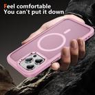 For iPhone 14 Pro Hardware Lens Protection MagSafe Magnetic PC Hybrid TPU Phone Case(Pink) - 3
