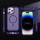 For iPhone 14 Pro Hardware Lens Protection MagSafe Magnetic PC Hybrid TPU Phone Case(Purple) - 2