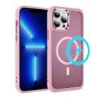 For iPhone 13 Pro Hardware Lens Protection MagSafe Magnetic PC Hybrid TPU Phone Case(Pink) - 1